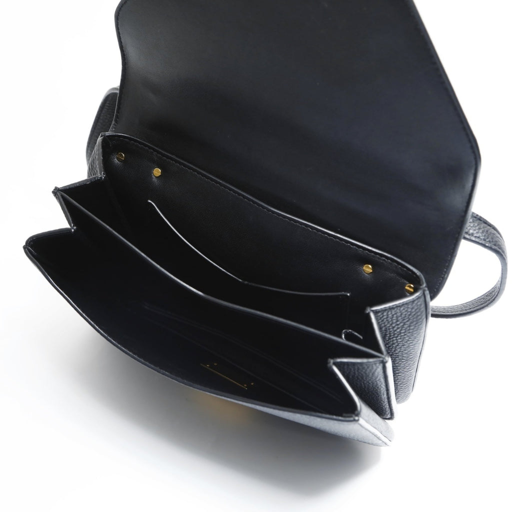 Bottega Veneta Leather Mount Envelope Chain Shoulder Bag in Black