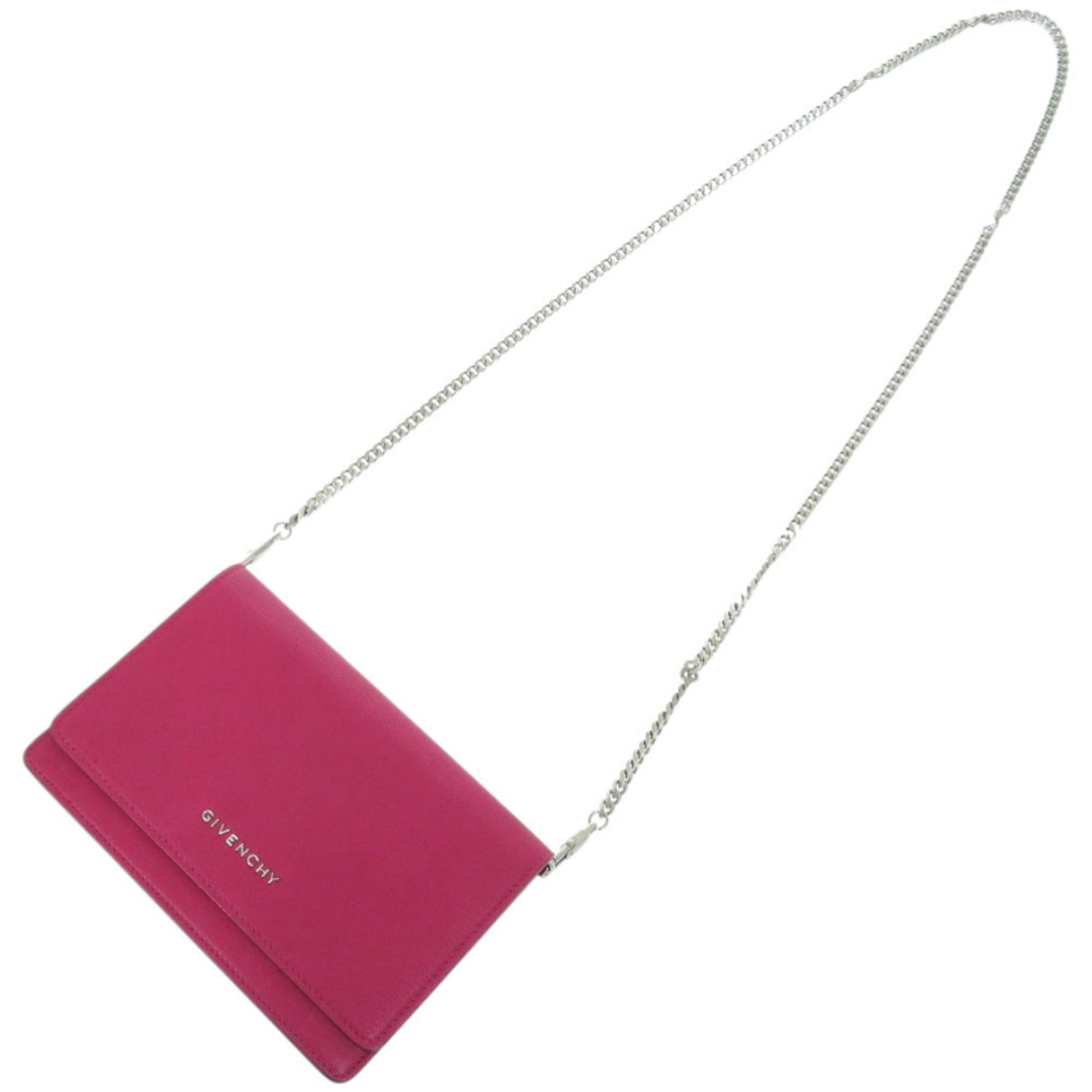 Balenciaga Pandora Chain Wallet Leather Magenta Long 1049 BALENCIAGA