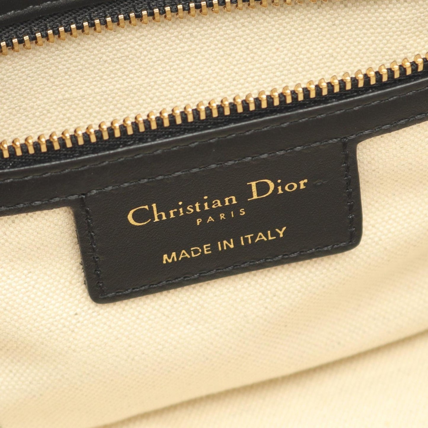 Christian Dior Dior VIBE Small Bowling Bag, Leather, Women's, Black and White, M6209OOBR
