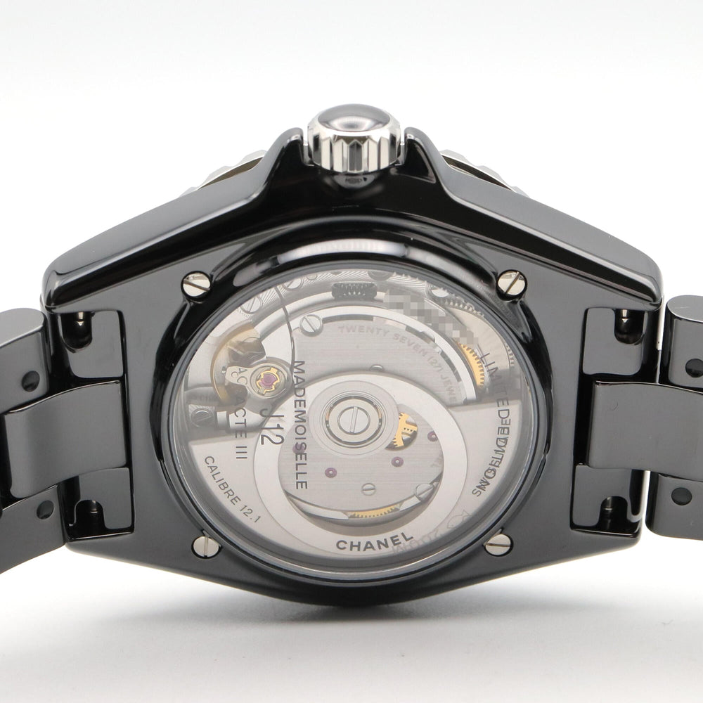 Chanel Mademoiselle J12 La Pausa Ceramic Men's Watch, Black, Model H7609 — Very Good