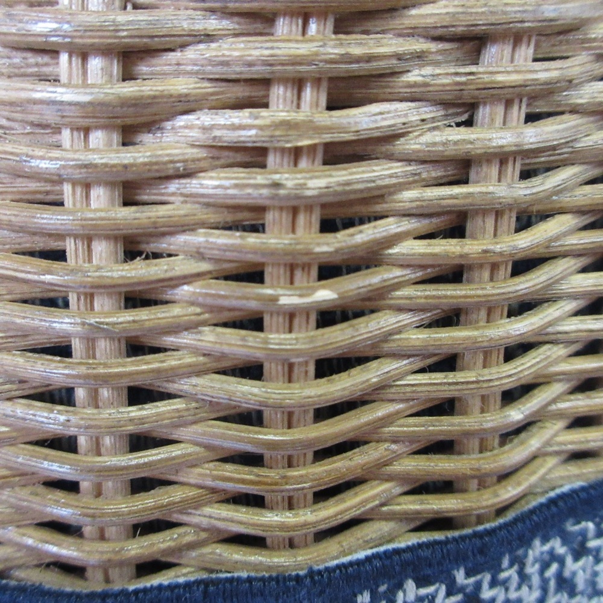 Christian Dior Oblique Wicker Shoulder Bag 63-MA-1200 Navy/Natural Women's — Like New