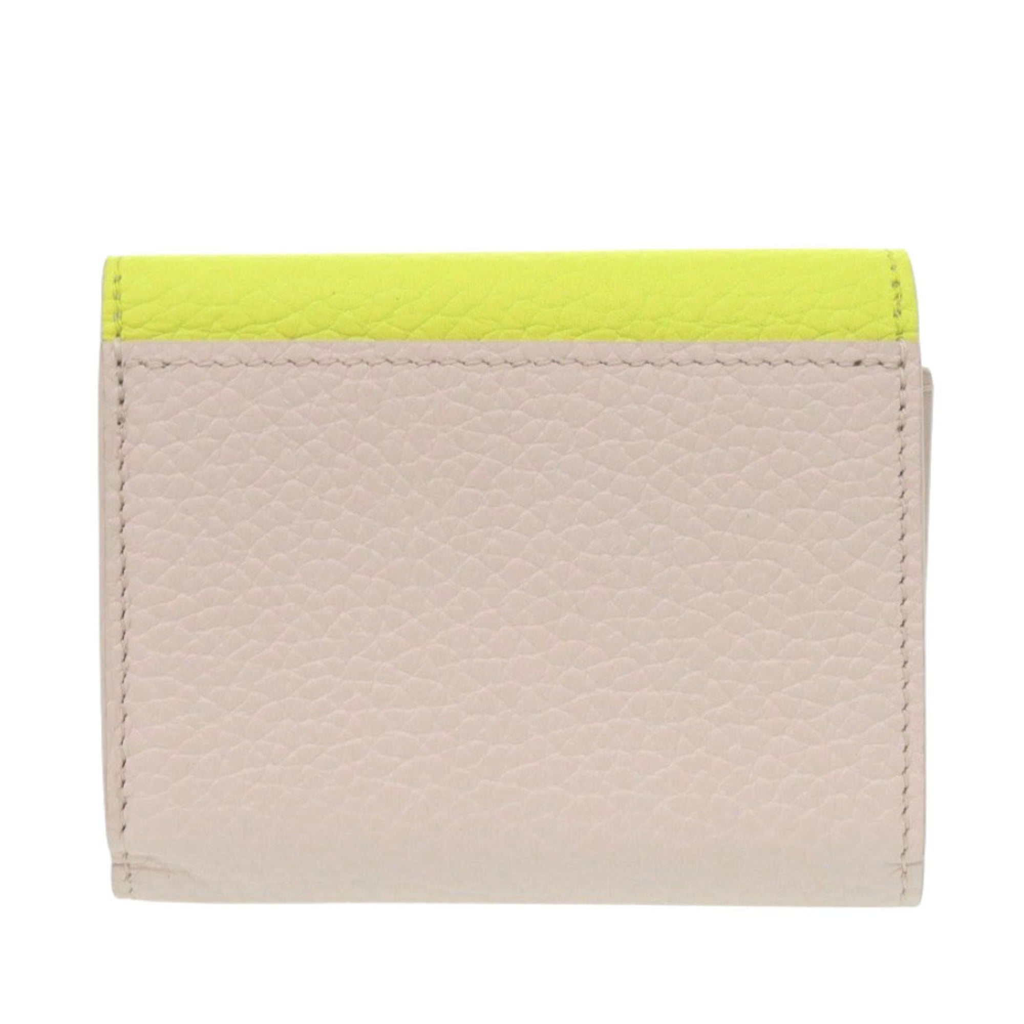 Like new Louis Vuitton Portefeuille Capucines XS M80325 Taurillon Leather Yellow and Beige Tri-fold Wallet LV 0725