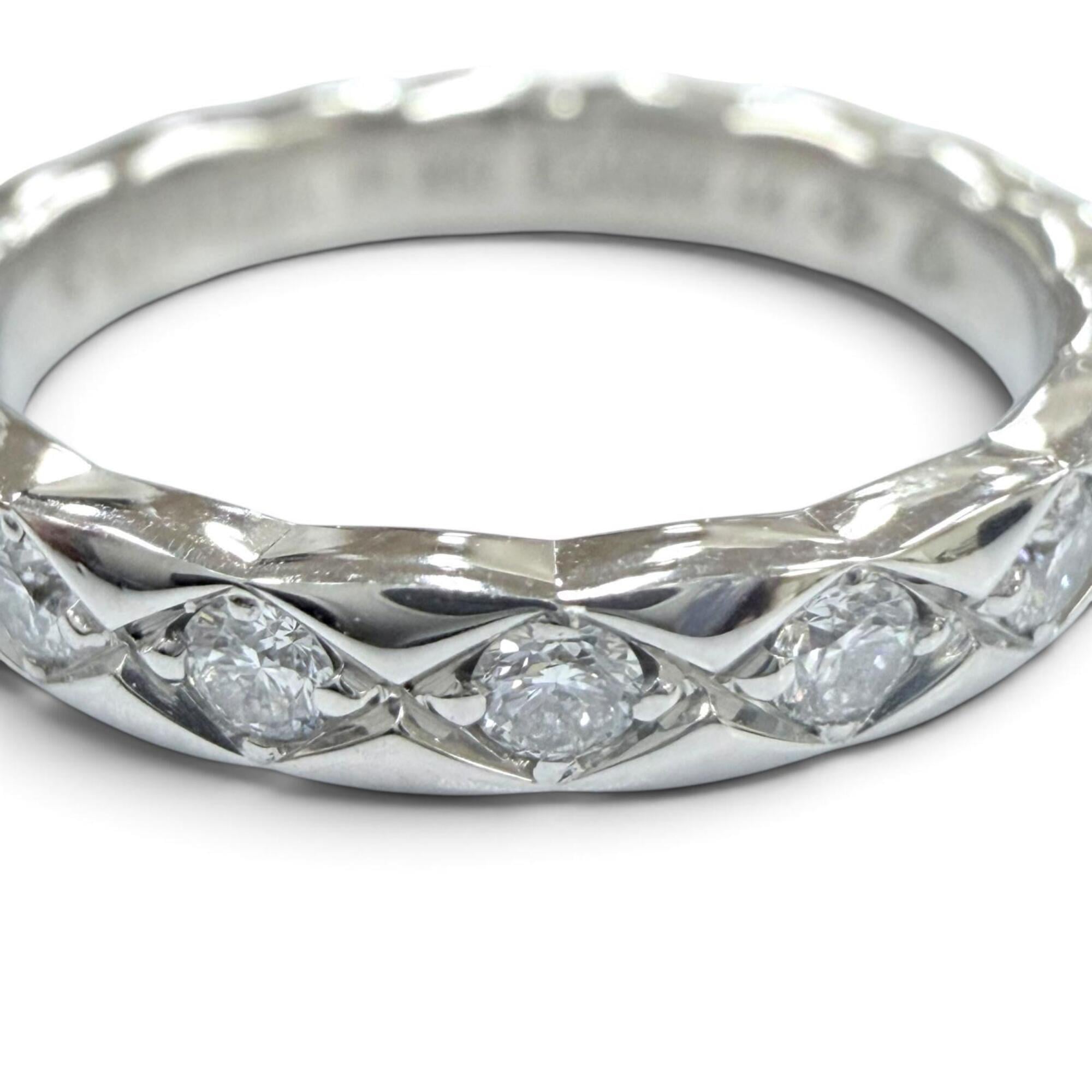 CHANEL J11387 PT950 Diamond Coco Crush 5P Ring with Certificate (June 2021) - Platinum, Size 44, Weight 3.5g Women's — Like New