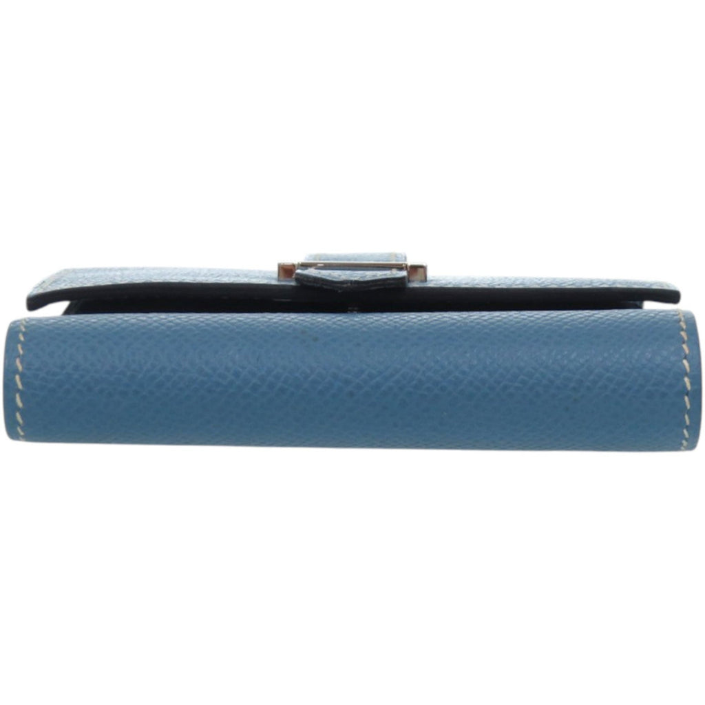 Hermes Excellent condition Hermès double-hook wallet, Bearn Recto Verso, Epsom leather, blue jean, L engraved, bifold 1509