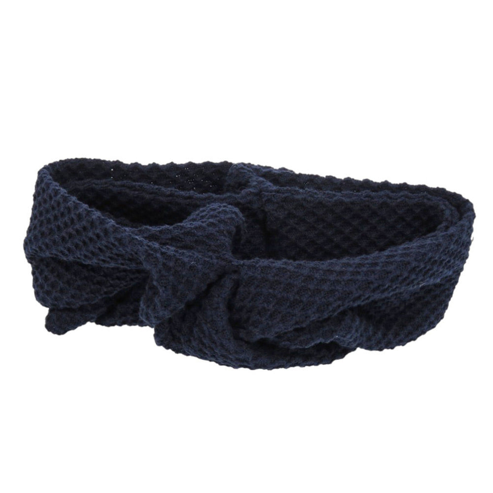 Like new Chanel 3-piece travel set including headband, scrunchie, and pouch, cotton, navy blue, 0541 CHANEL — Like New