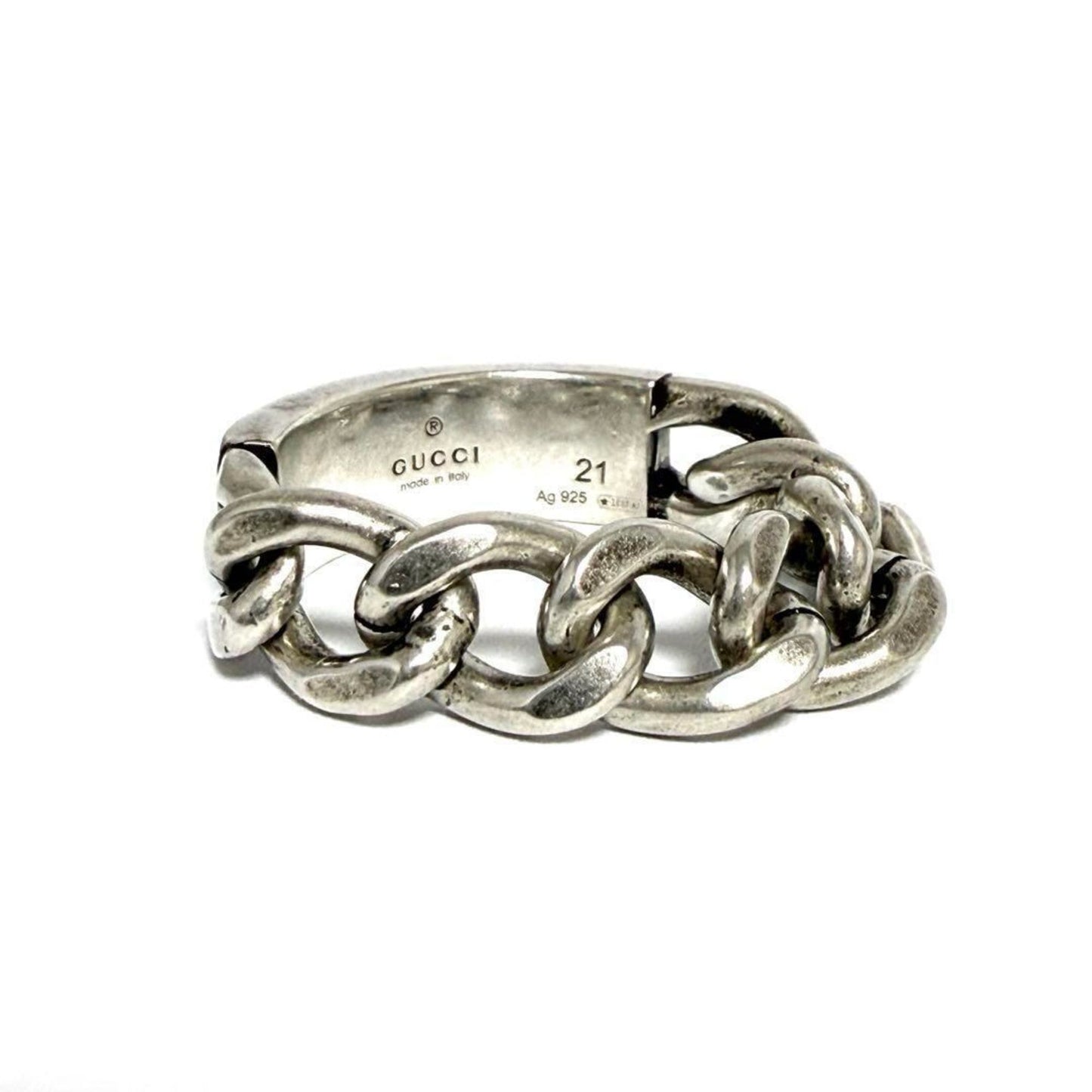 Gucci Men's Gourmet Chain Ring, 925 Silver