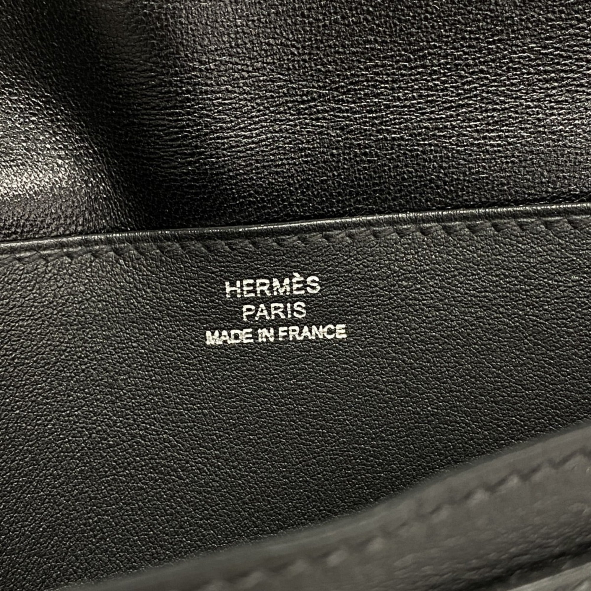 Hermes Hermès Dogon Long Wallet, Swift, Black, R Stamp, Men's/Women's