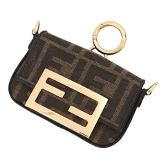 Fendi accessories, bag charm, nano baguette canvas 7AS045, FENDI 2-way shoulder bag, chain pouch, handbag, pouch — Like New