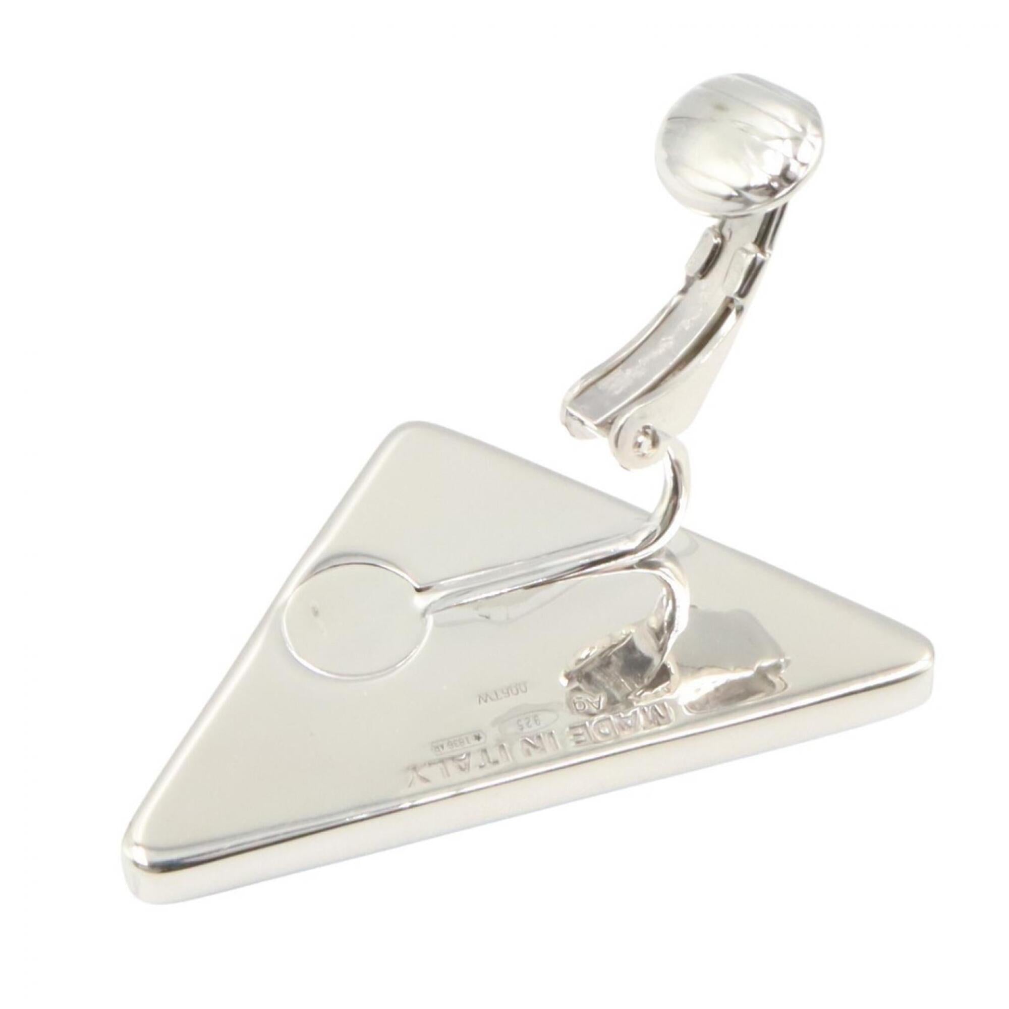 Prada PRADA Left Ear Earring, Sterling Silver 925, Women's, Blue/Silver Tone, 1JO722 — Like New