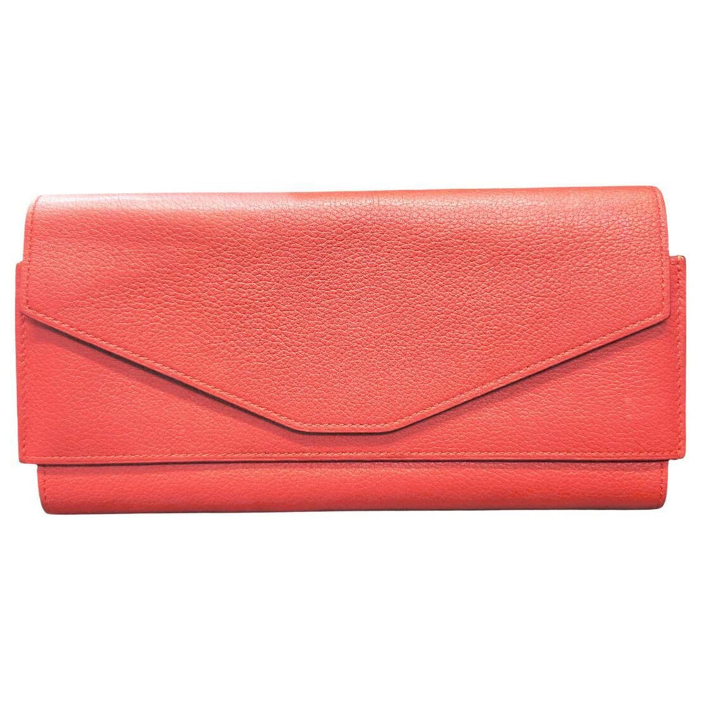 HERMES Passant Long Evercolor Rouge Tomato Wallet in Leather, Red, 2016, for Men and Women