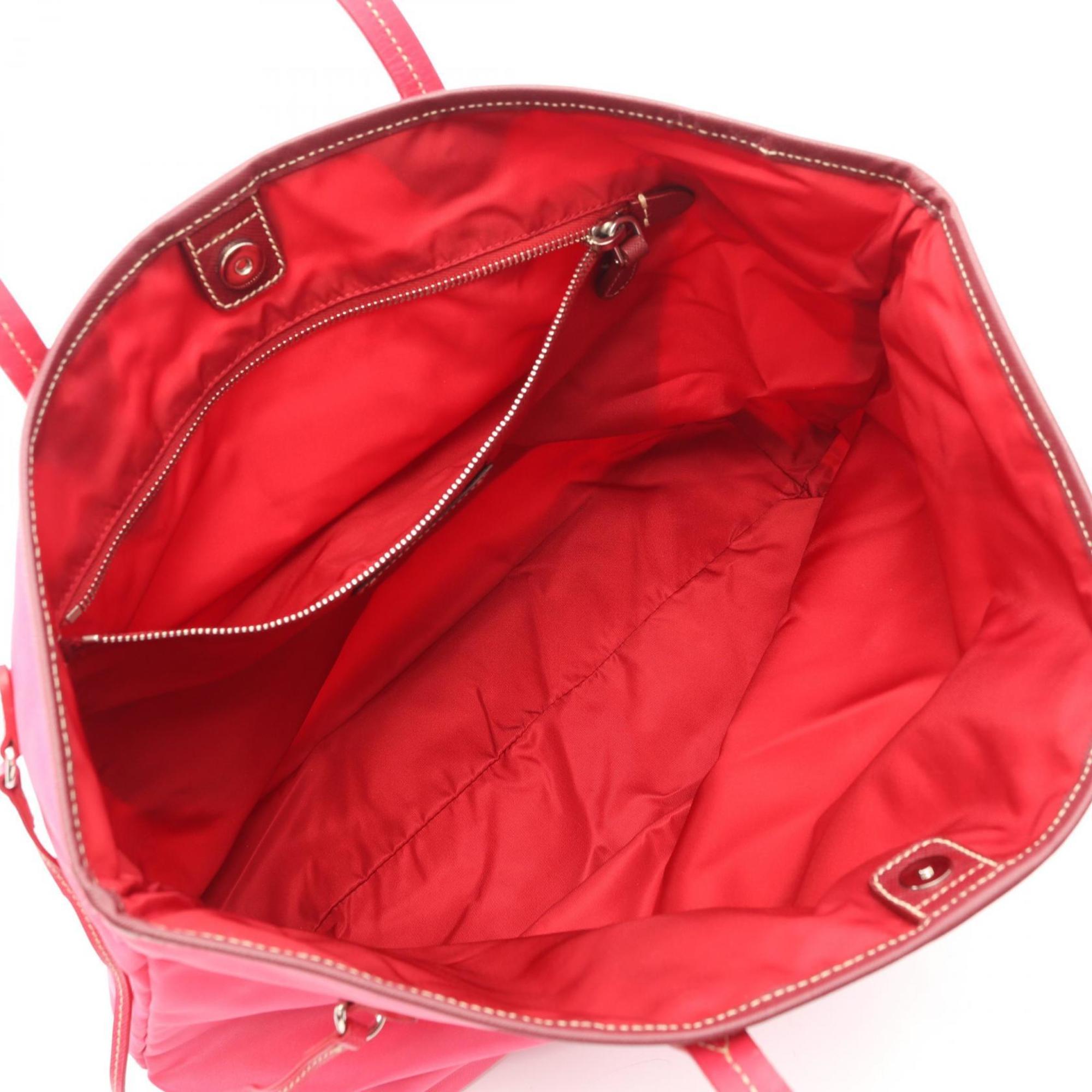 Prada tote bag in nylon and Saffiano leather, pink for women