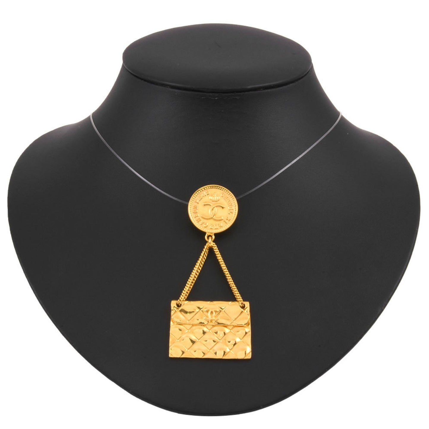 CHANEL Coco Mark Matelasse Cambon Brooch Metal 95A Gold GP Swing Women's