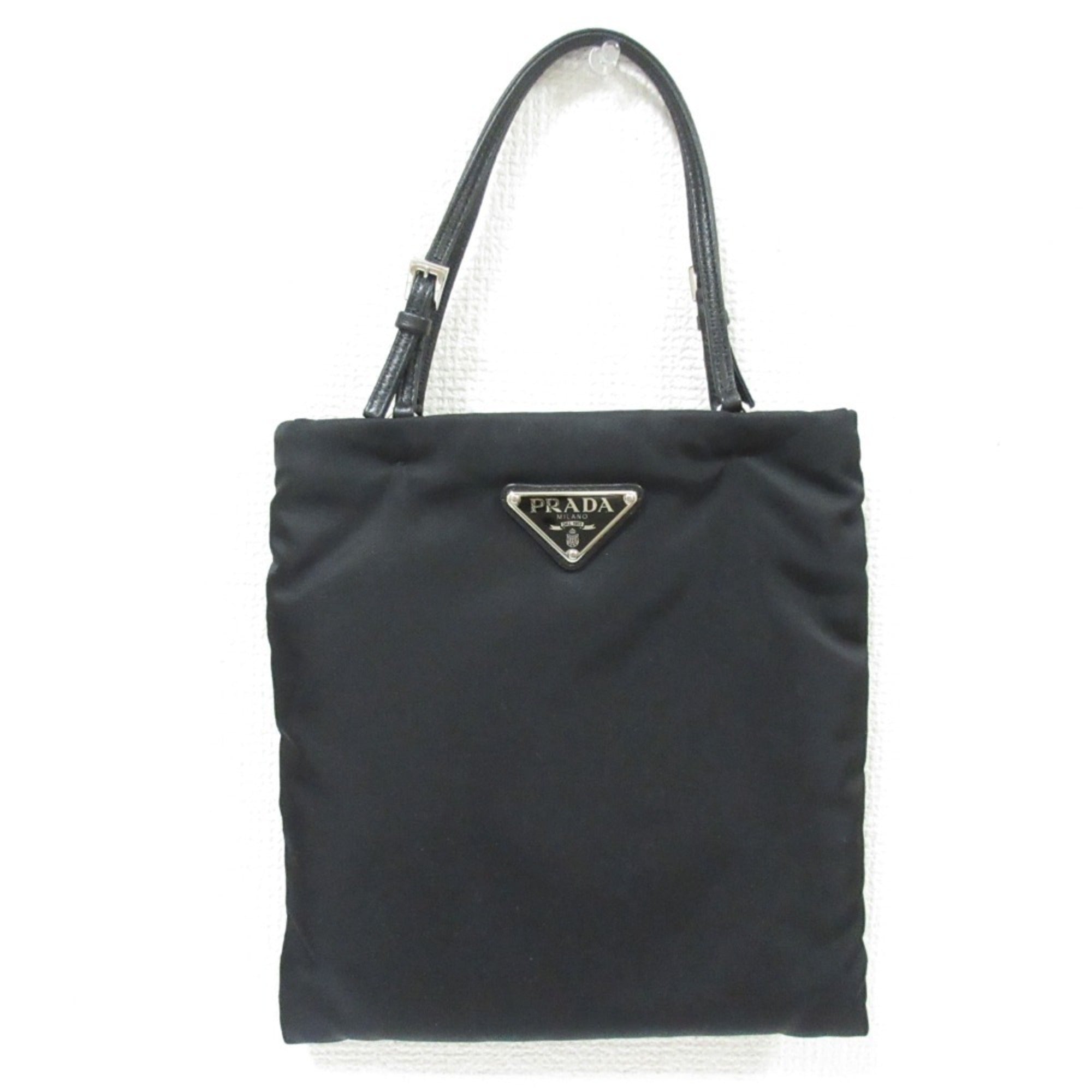 PRADA Tessuto Nylon Triangle 2-Way Chain Shoulder Bag 1BA252 Black Women's — Like New