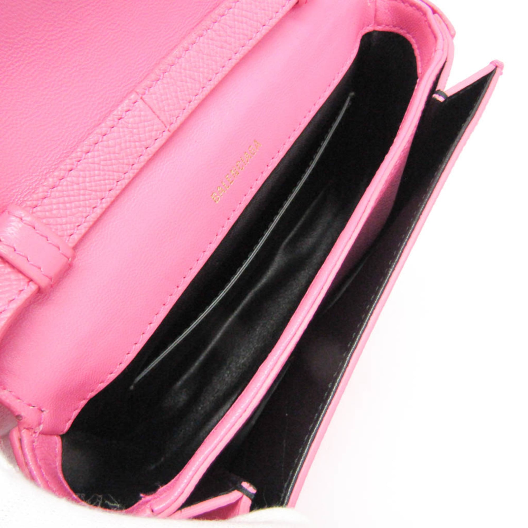 Balenciaga Ville 550639 Women's Leather Shoulder Bag Pink