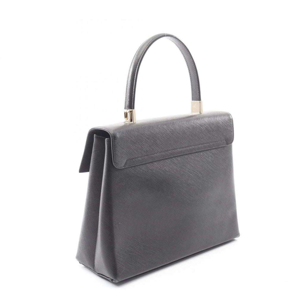 Salvatore Ferragamo Gancini handbag, leather, women's, black, size 21 0290