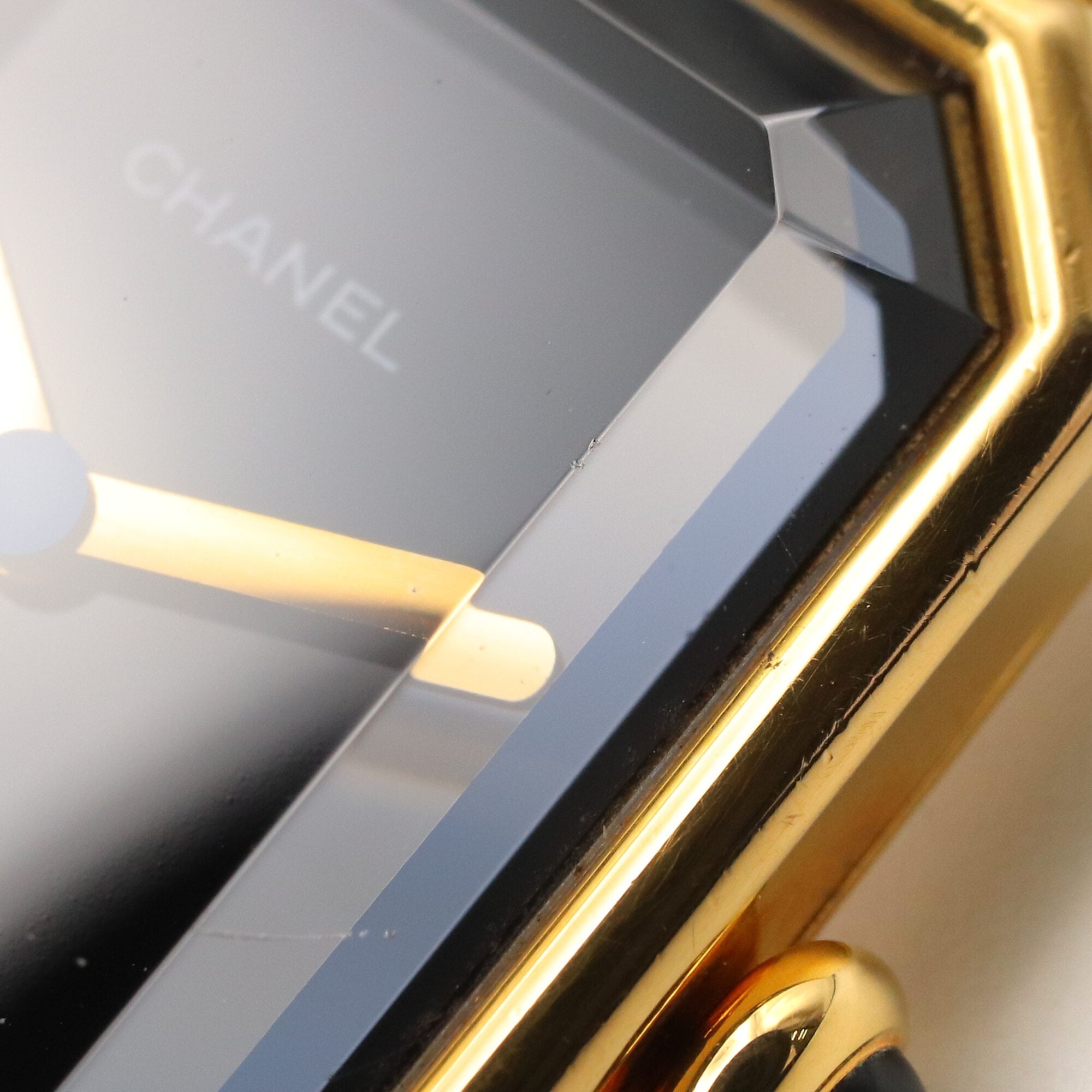 Chanel CHANEL Première Watch, Gold Plated (GP), Leather Strap, Women's, Black, H0001 — Very Good