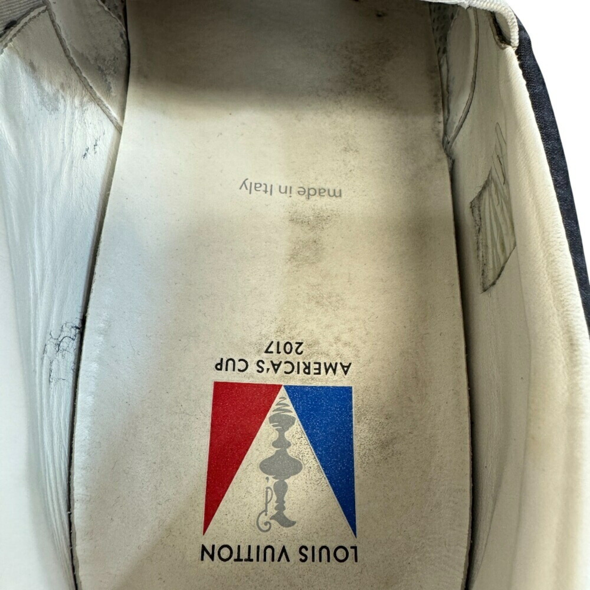 LOUIS VUITTON Louis Vuitton America's Cup 2017 Latitude Sneakers, Navy, Men's, Size 27.5