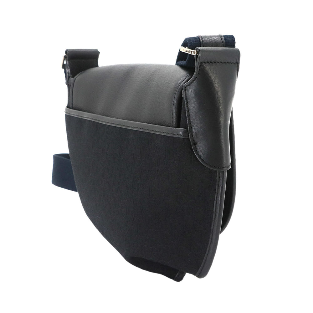 Christian Dior Trotter Street Chic Shoulder Handbag, Canvas and Leather, Black/Navy — Like New