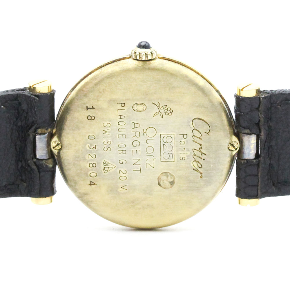 CARTIER Must Vendome Gold Plated Leather Quartz ladies Watch — Good