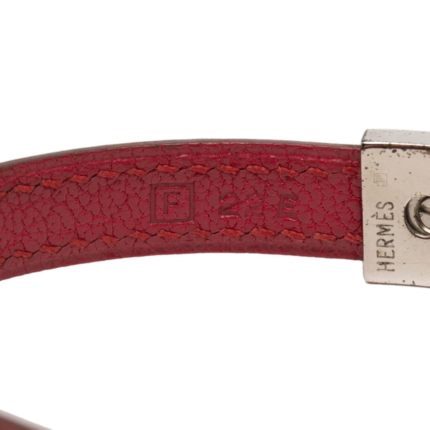 Hermes Puspus Bracelet Bangle in Pink with Silver Hardware, Leather and Metal, Women's HERMES