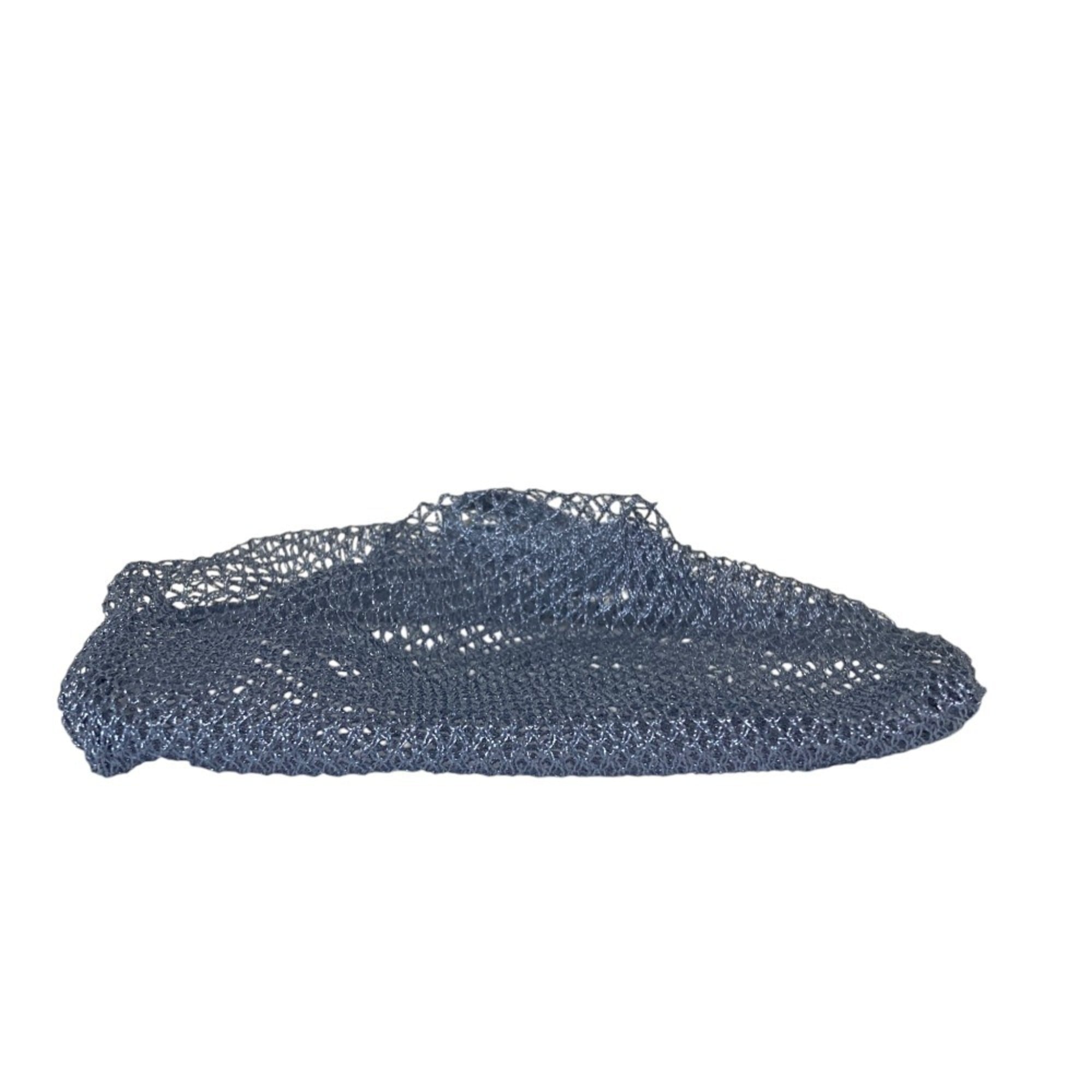 PRADA Triangle Plate Mesh Bag Mini Metallic Color Light Blue Women's — Like New