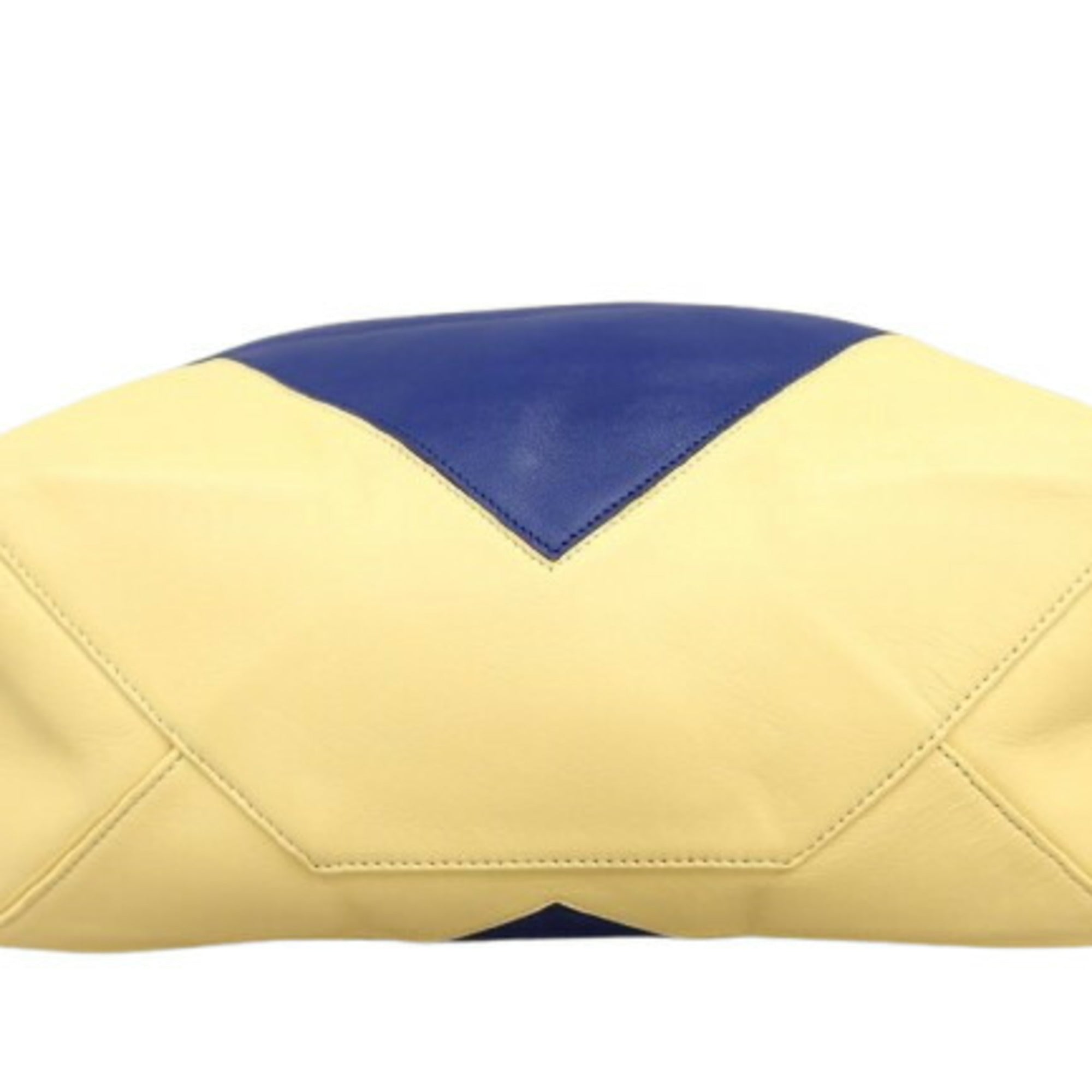 CELINE Tote Bag Horizontal Cabas - Cream Yellow Blue Calf Leather Men's Women's — Like New