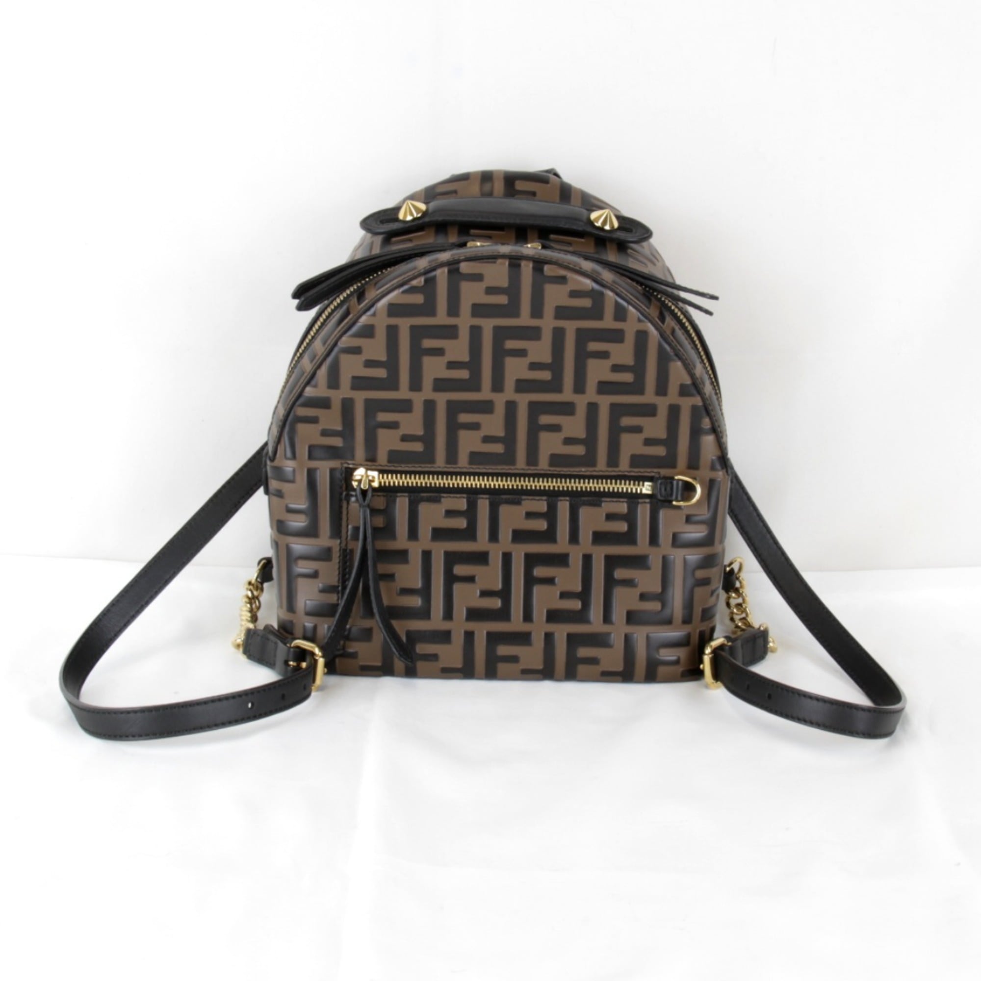 FENDI Zucca 8B2038 Backpack/Daypack Leather Brown