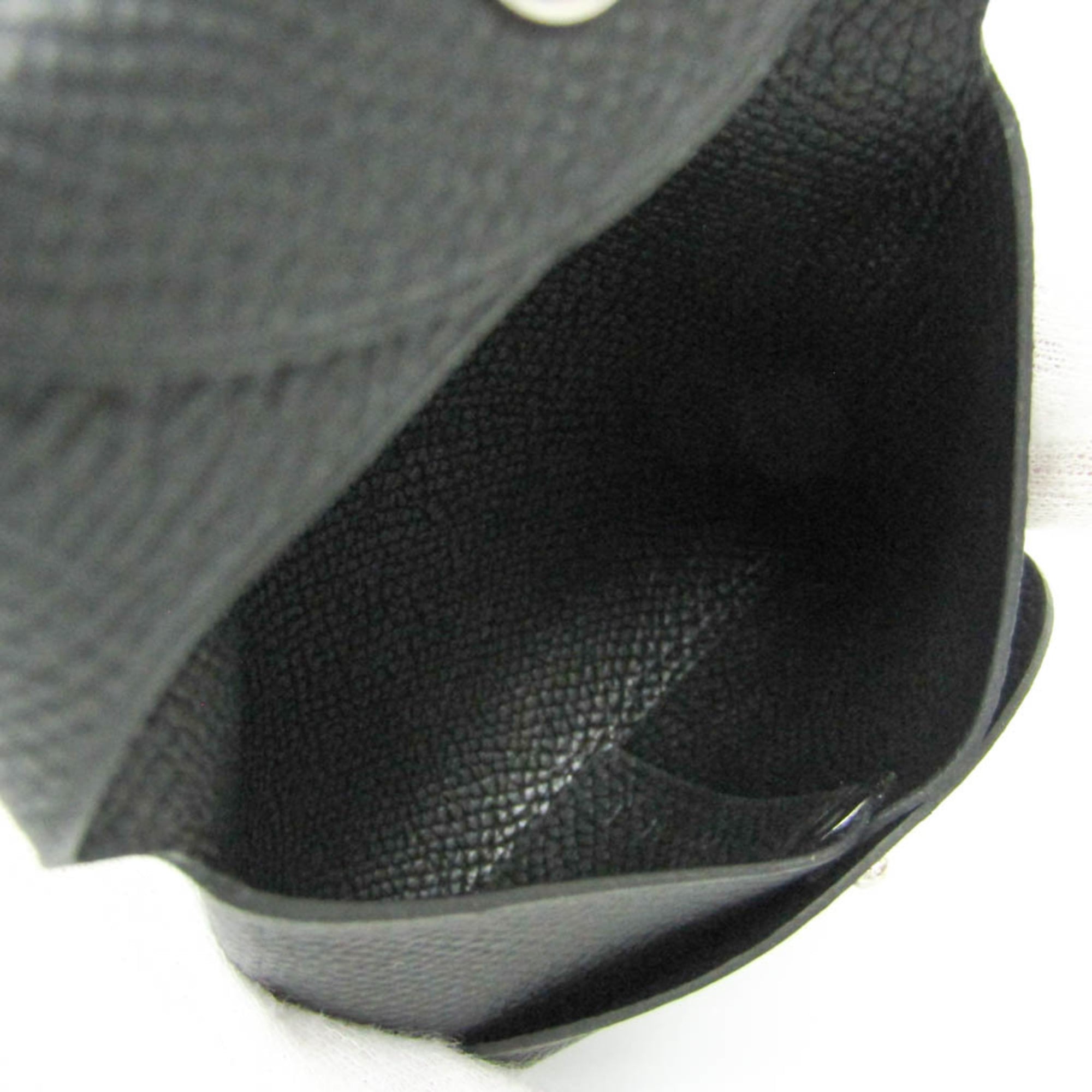 Hermes Bastia Women,Men Epsom Leather Coin Purse/coin Case Black