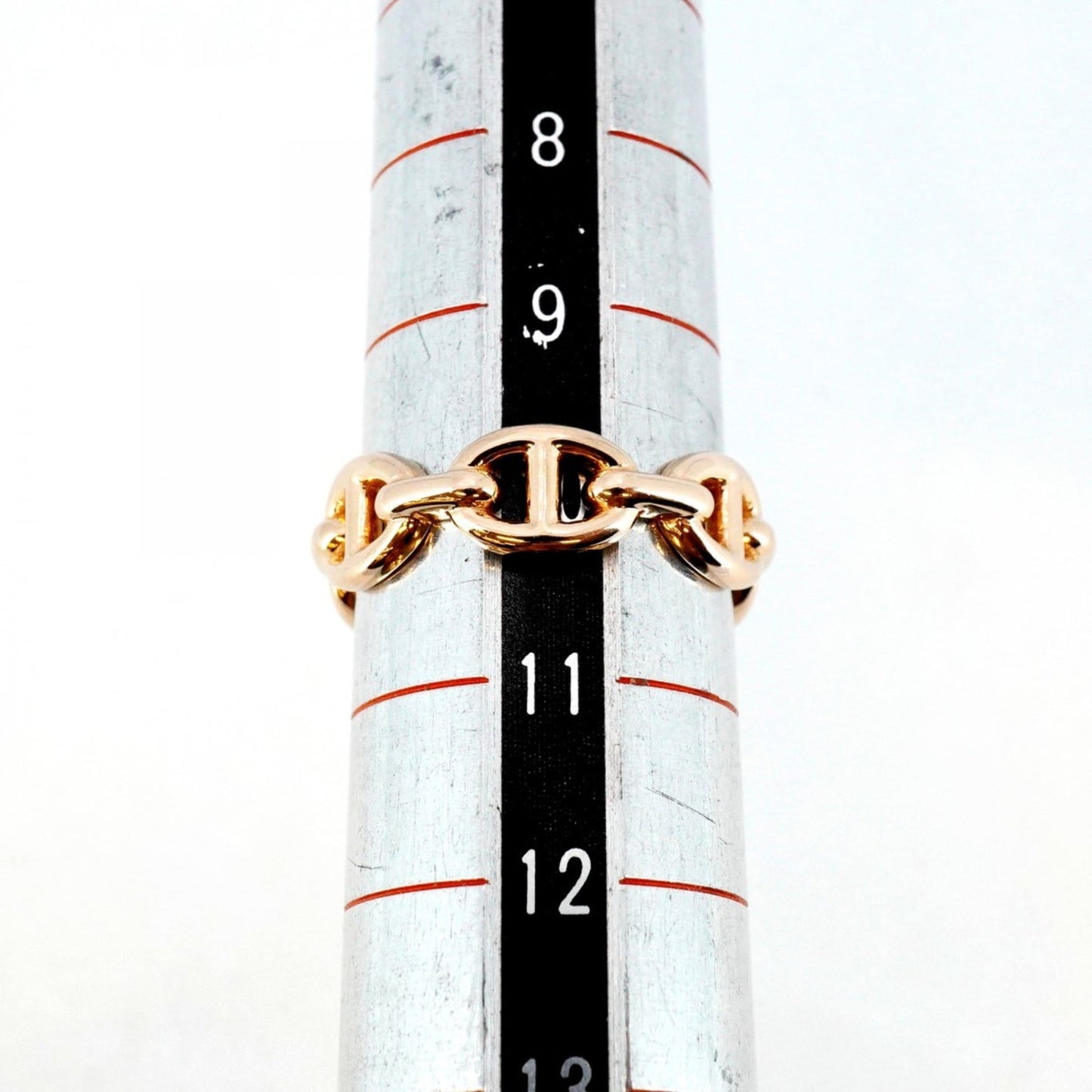 Hermes Hermès Enchaine Chaine d'Ancre Ring, 18KPG Pink Gold, #50, Women's