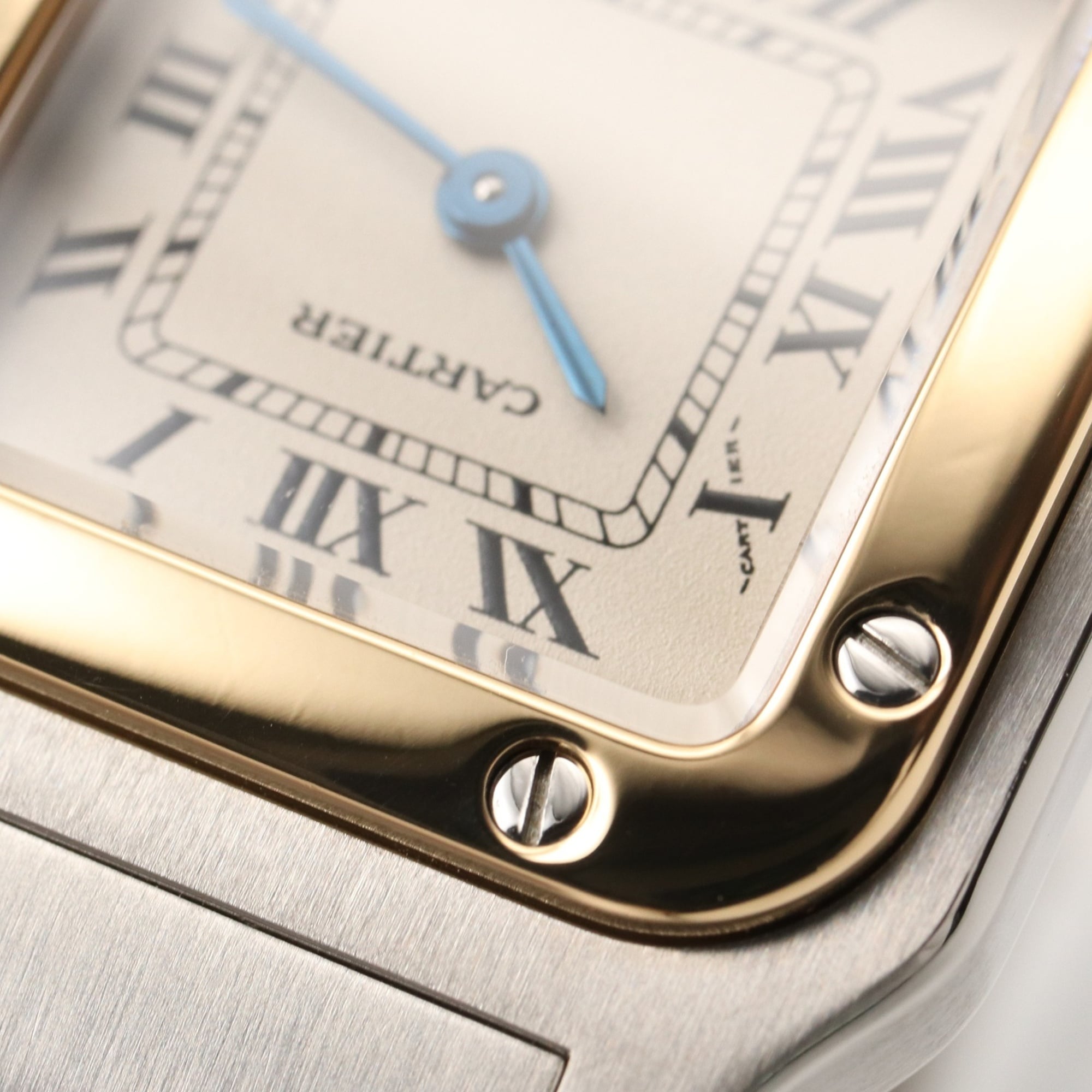 Cartier Santos Galbee SM Watch, 18K (Yellow Gold) Stainless Steel, Ladies, Silver Tone, W20012C4 — Very Good