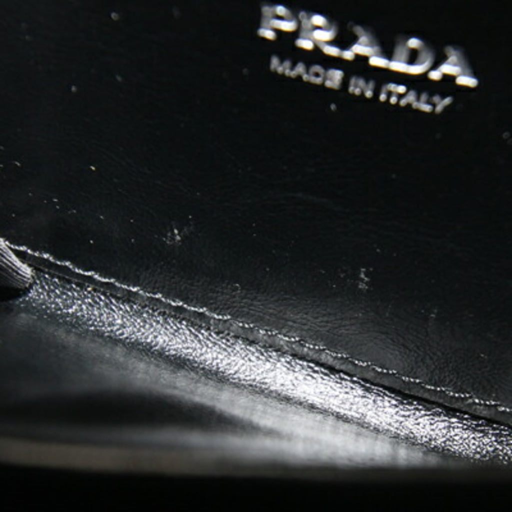 Prada Coin Case 2MM003 Black Leather Purse Mini Wallet Compact for Men and Women