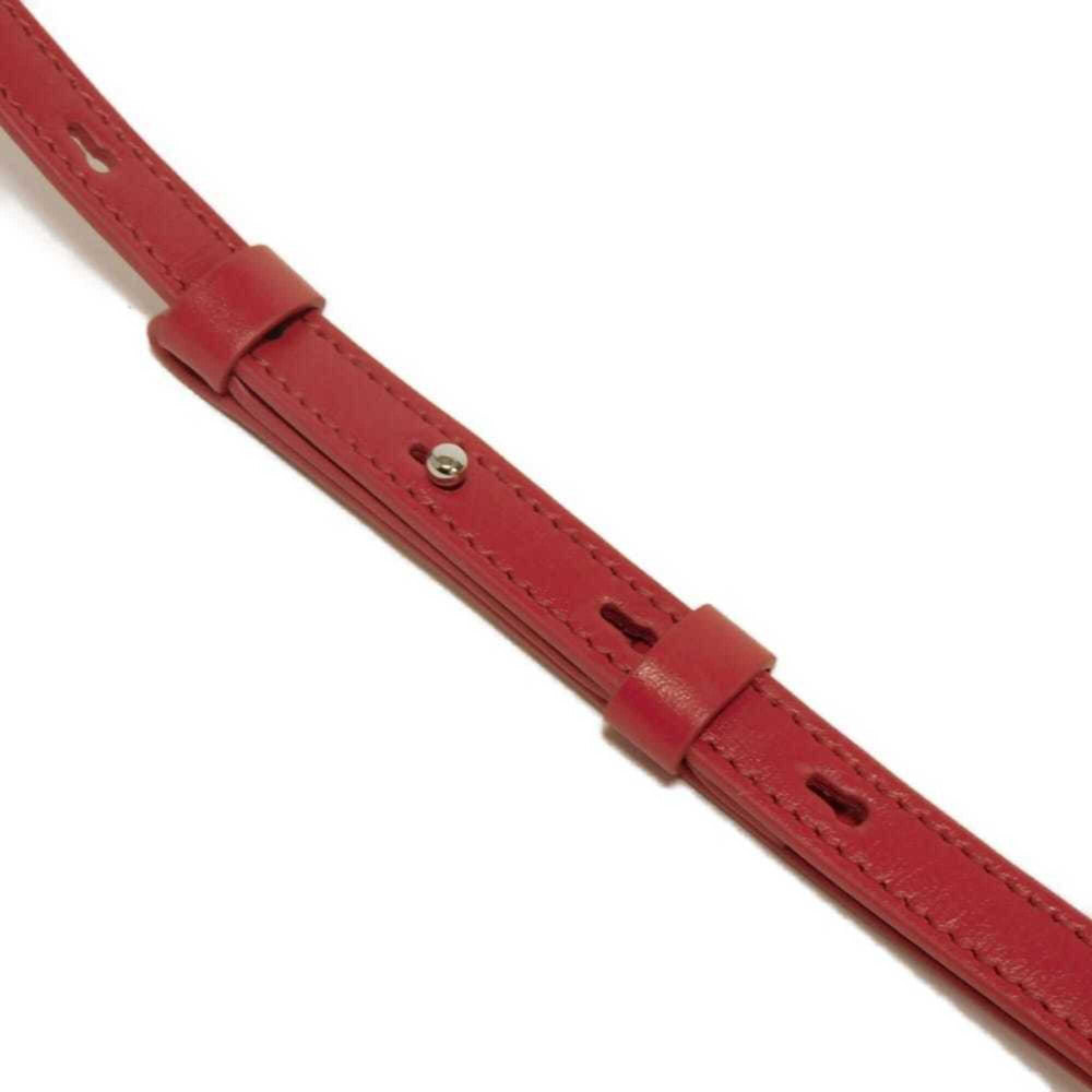 Salvatore Ferragamo Shoulder Bag Double Gancini Mini Chain Calfskin 2-Way New Logo Red 218357 Women's — Like New