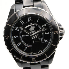 Chanel Mademoiselle J12 La Pausa Ceramic Men's Watch, Black, Model H7609 — Very Good