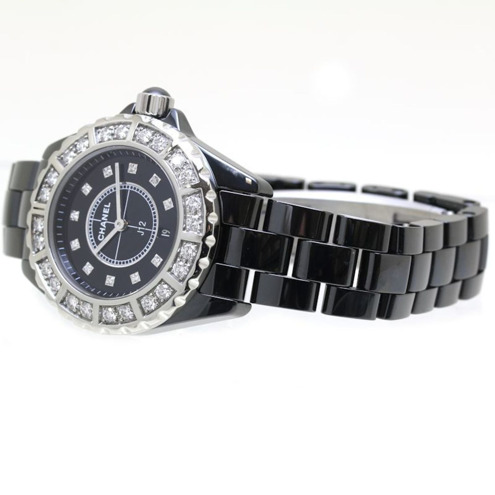 CHANEL J12 Bezel Diamond H2427 Black Ceramic x Stainless Steel Ladies 39763 Watch — Good