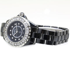 CHANEL J12 Bezel Diamond H2427 Black Ceramic x Stainless Steel Ladies 39763 Watch — Good