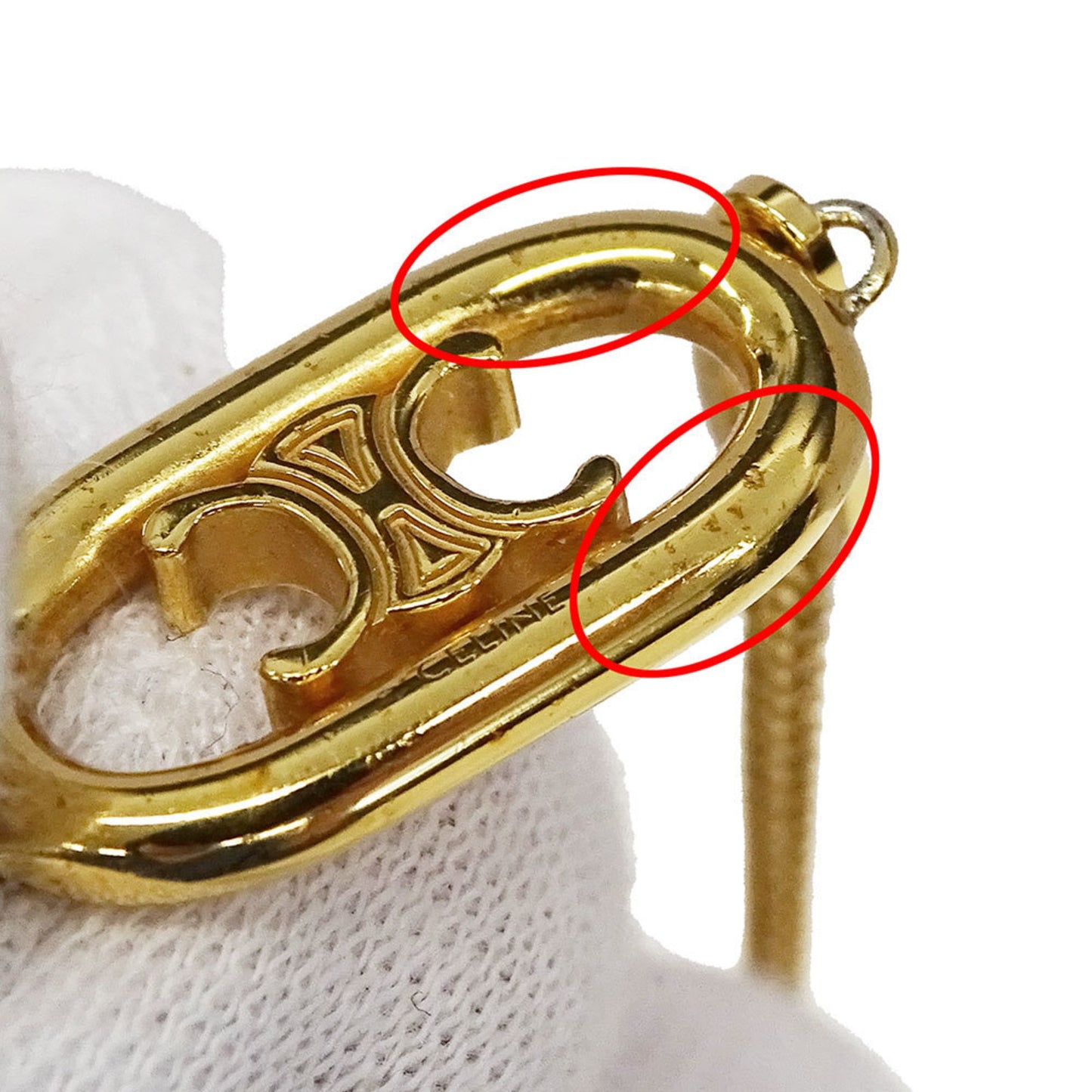 Celine Triomphe Gold Double-Strand Necklace for Women, Accessory with Logo