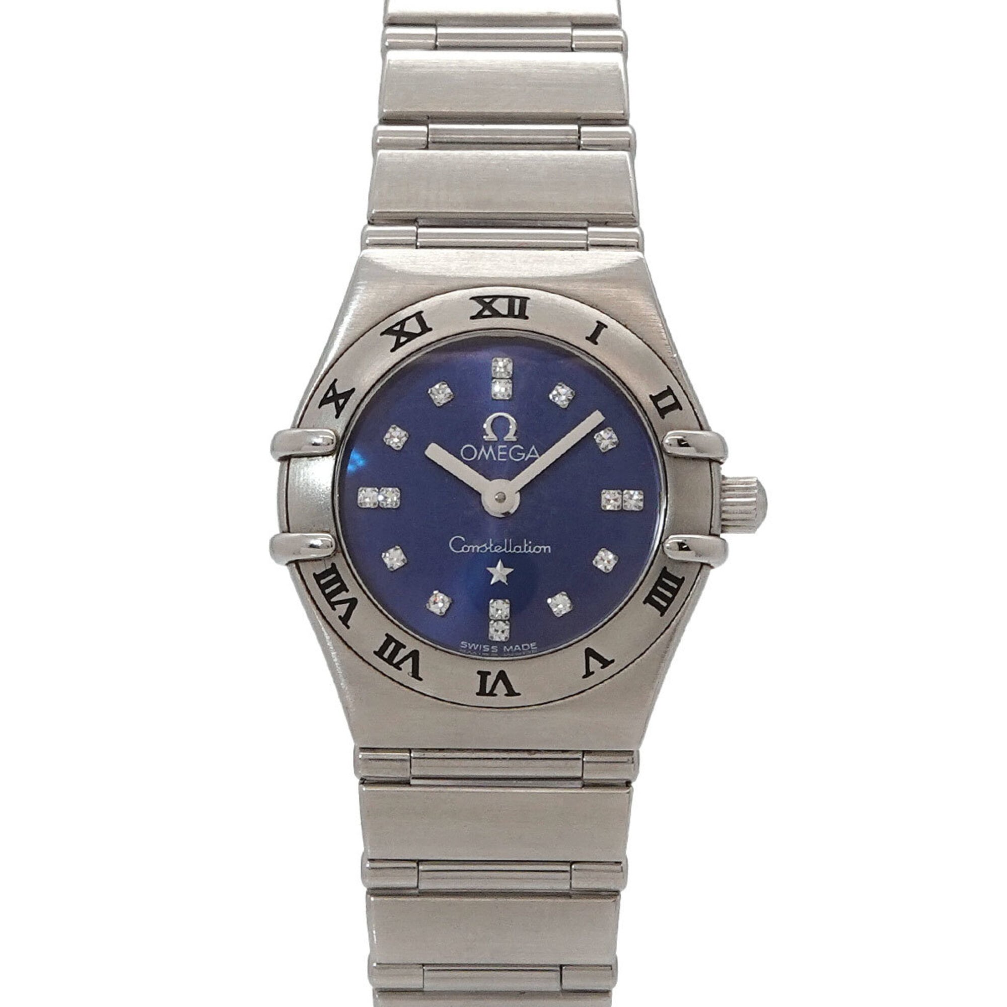 Omega Constellation Mini Cindy Crawford Limited Edition (1999 pieces) 1563 86 Ladies' Watch 16 Diamonds Blue Quartz — Very Good
