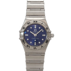 Omega Constellation Mini Cindy Crawford Limited Edition (1999 pieces) 1563 86 Ladies' Watch 16 Diamonds Blue Quartz — Very Good