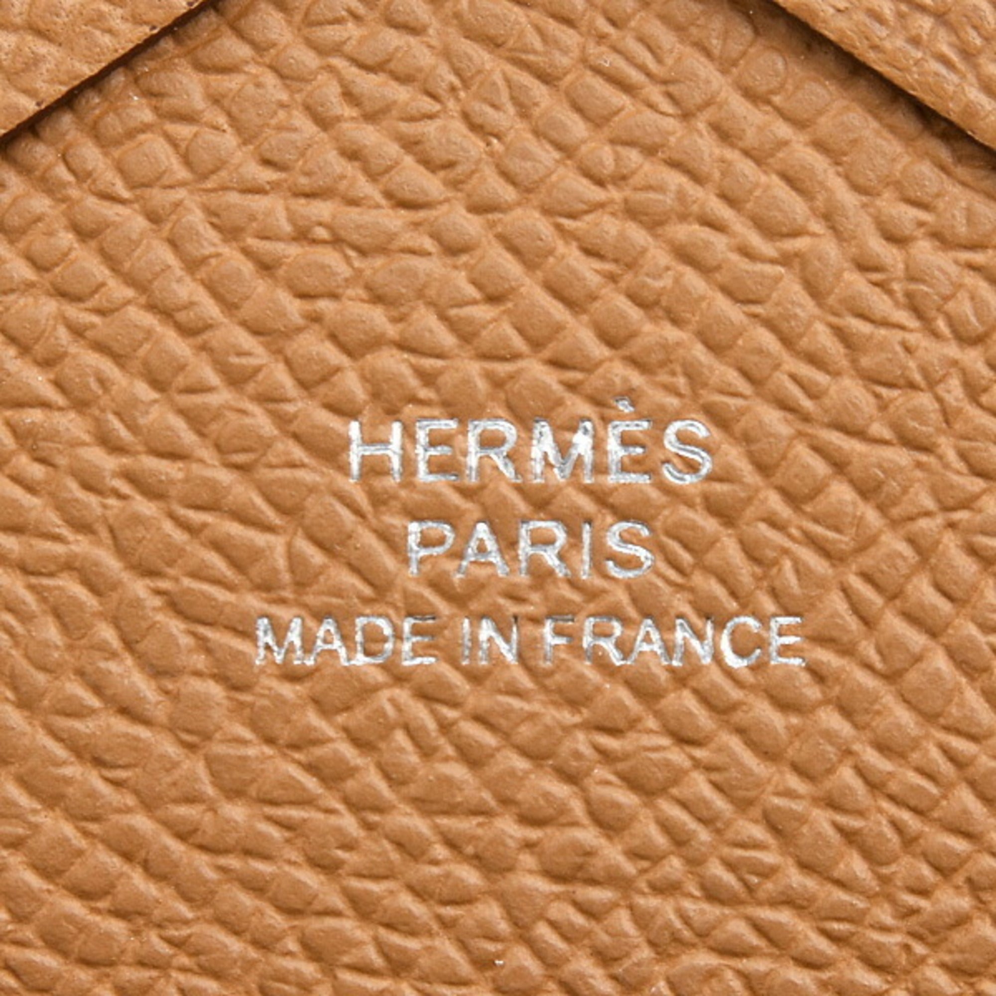 Hermes Hermès Calvi Duo Wallet for Men and Women, Card Case, Coin Double Engraved, Gold, Epsom Leather