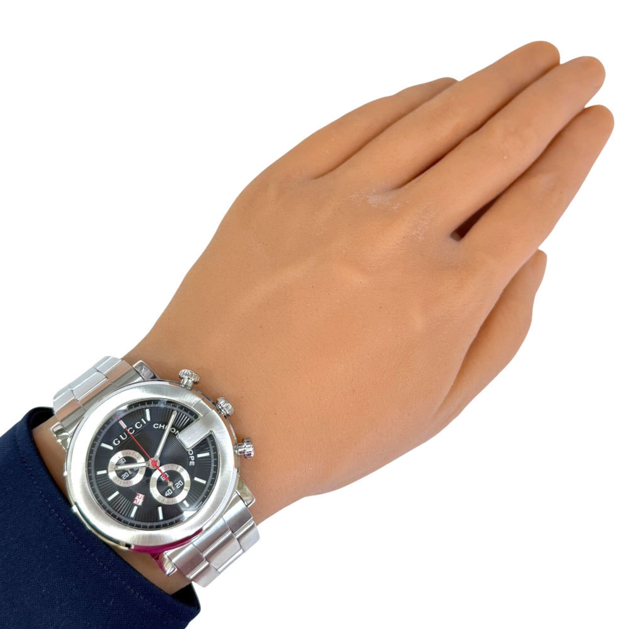Gucci G-Chrono Watch, Stainless Steel 101M Quartz, Polished, Men's, Chronograph — Very Good