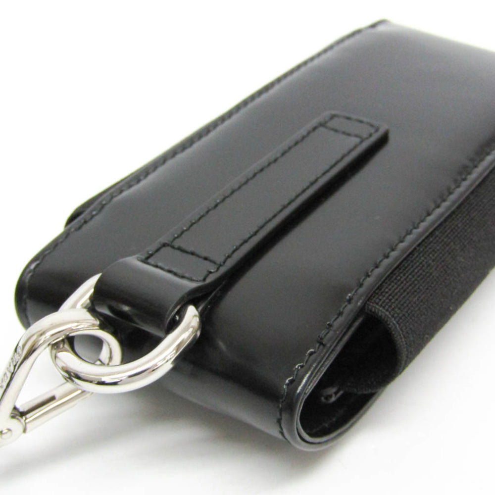 Prada Triangle Logo Phone Pouch Men,Women Leather Pouch Black — Like New
