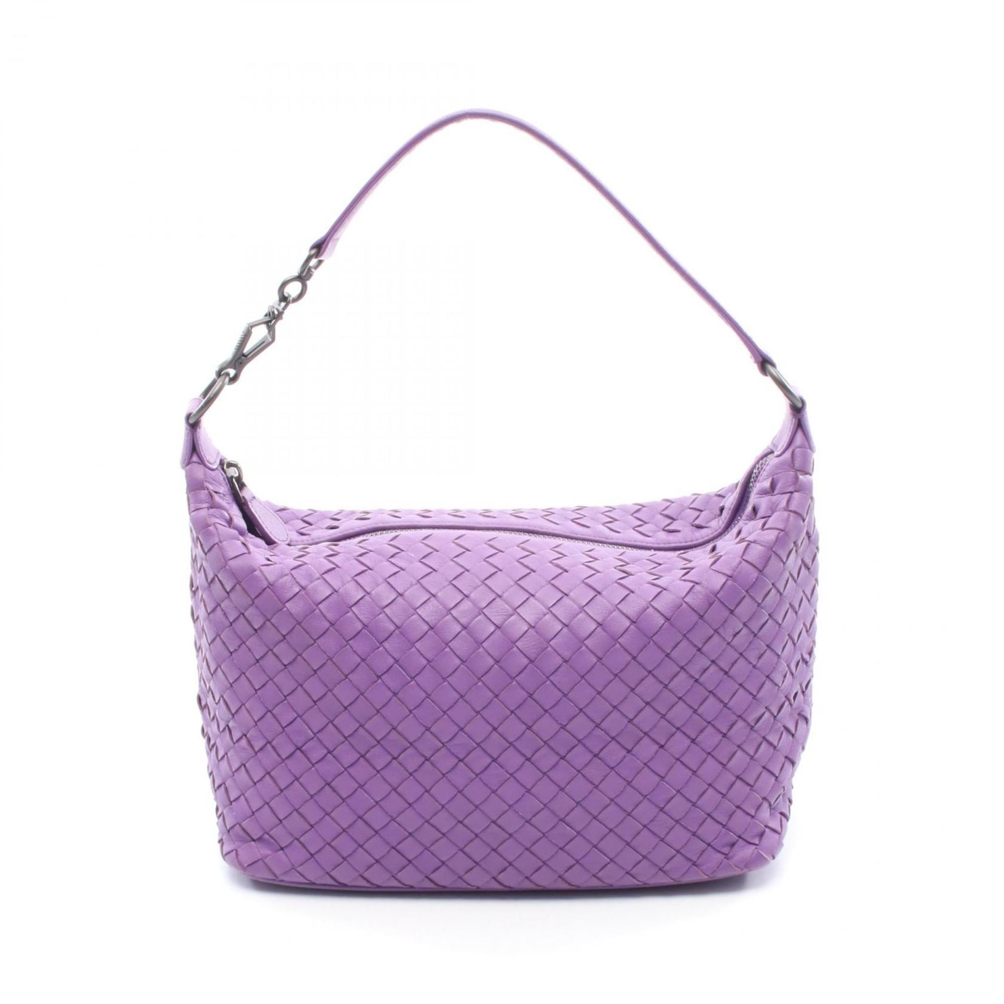 Bottega Veneta Intrecciato Leather Handbag, Women's, Purple