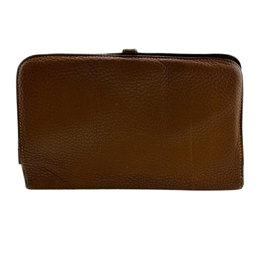 HERMES Dogon GM long wallet, brown, women's