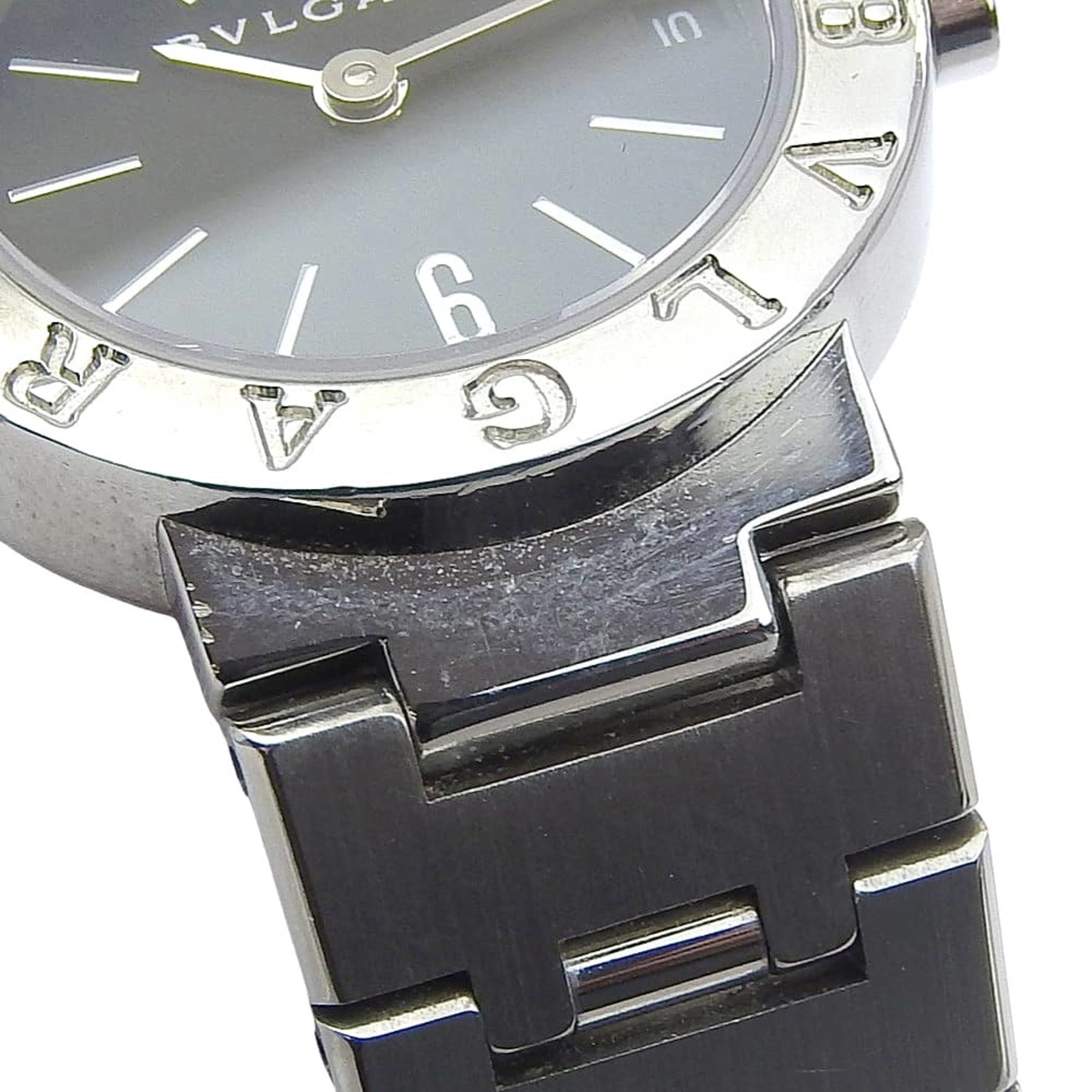 BVLGARI Watch BB23SS Stainless Steel Quartz Analog Display Black Dial Women's — Very Good