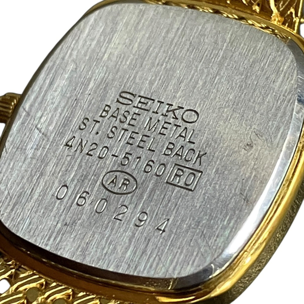 Seiko Exceline watch, total weight 34.9g, GP (Gold Plated) finish, diamond crown, quartz movement, gold dial, model number 4N20-5160 — Good