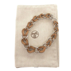 Hermes VIREVOLTE Necklace, Metal and Leather, Brown, U Stamp (Made in 2022), 1522HERMES — Like New