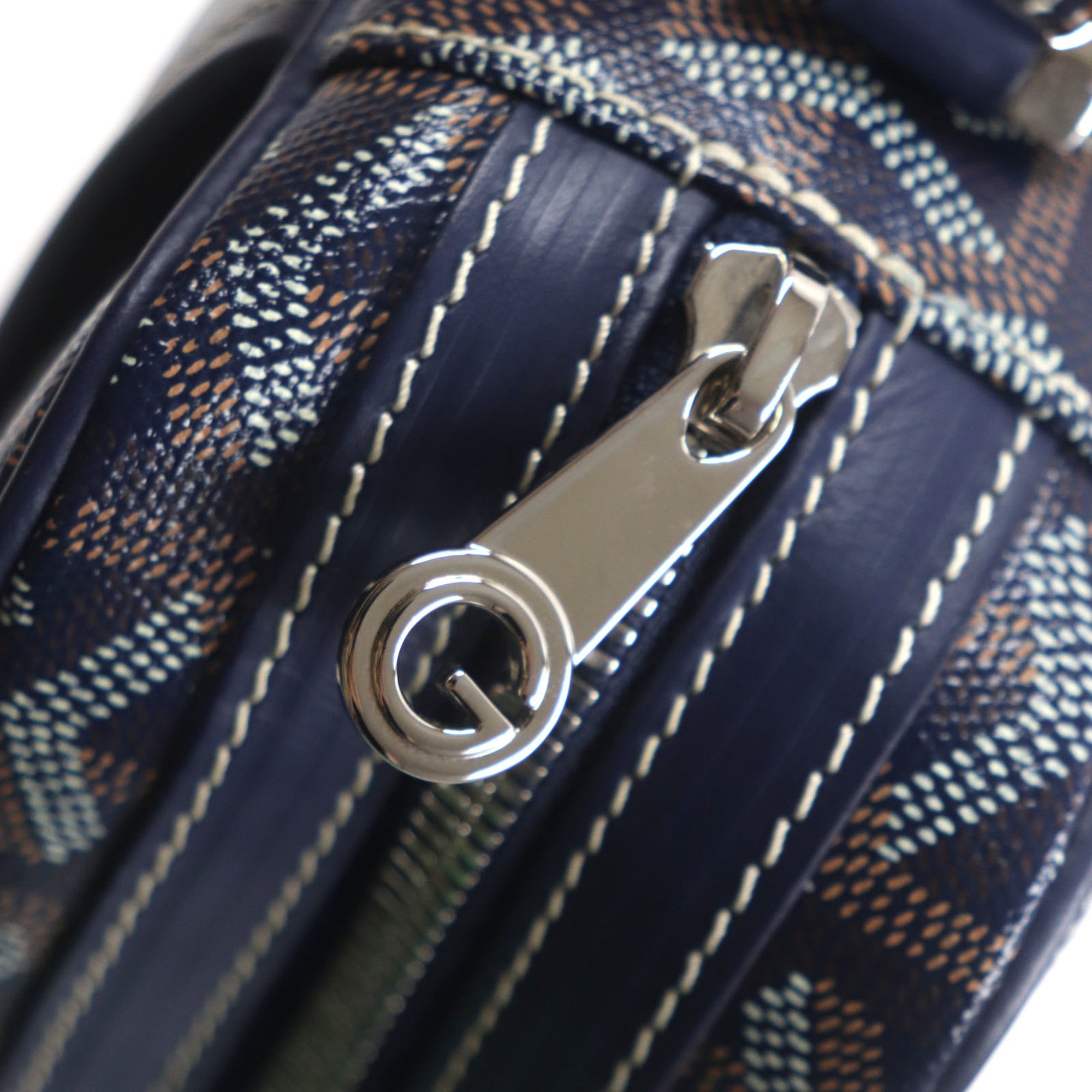 GOYARD Goyard Cap Vert PM Canvas and Leather Square Shoulder Bag with All-Over Print Logo, Navy, Includes Dust Bag, for Men Women