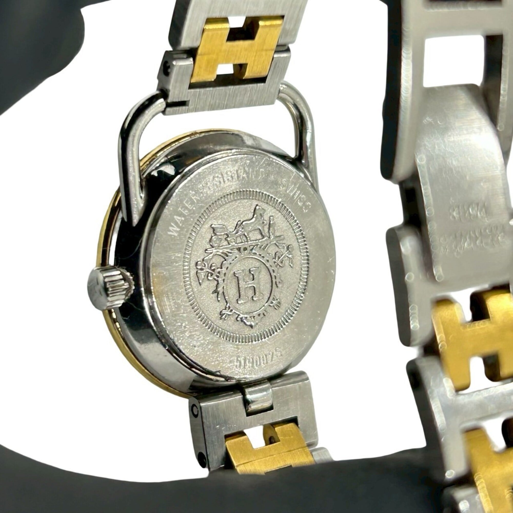 HERMES Vintage Profile GP Stainless Steel Quartz Watch Gold 32947 — Good