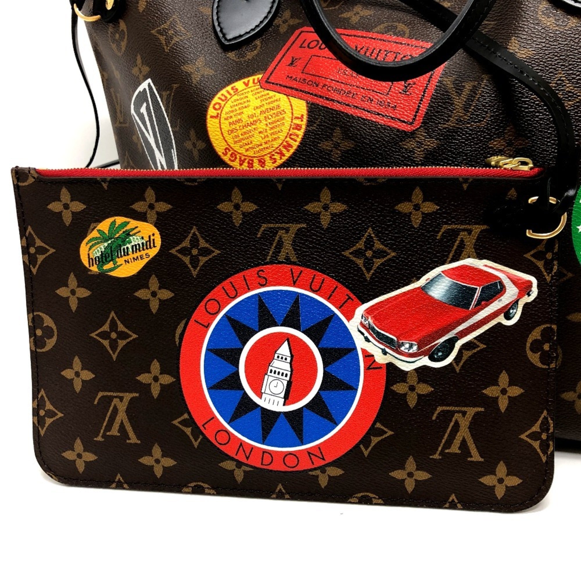 LOUIS VUITTON Louis Vuitton M42844 World Tour Neverfull MM Tote Bag Handbag Monogram Macassar Canvas Women's Brown Similar — Like New