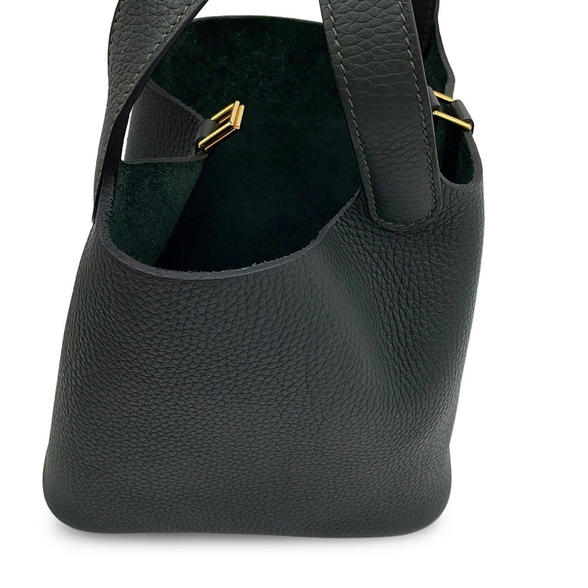 Hermes Picotin Lock PM Handbag, Vert Mangrove, Taurillon Clemence Leather, W Stamp, HERMES Tote Bag, Lock, Picotin, Women's — Like New